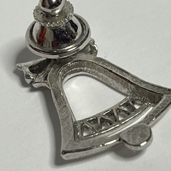 VTG AVON Christmas Bell Silver-Tone Lapel Vest Hat Backpack Pin 1981 - Picture 10 of 12